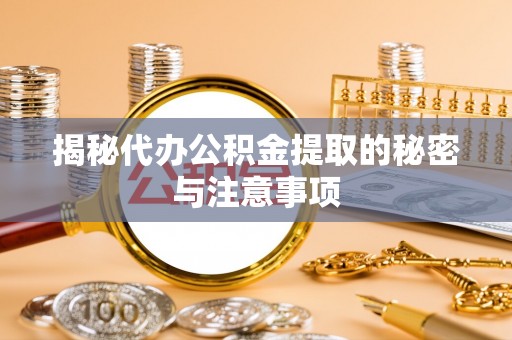 杜尔伯特揭秘代办公积金提取的秘密与注意事项